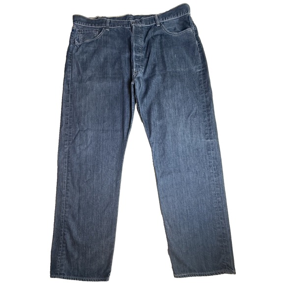 Levi's 501 Jeans (2018) 44x32 Men's Straight Leg Button‎ Fly Blue Denim-753 - Picture 1 of 16